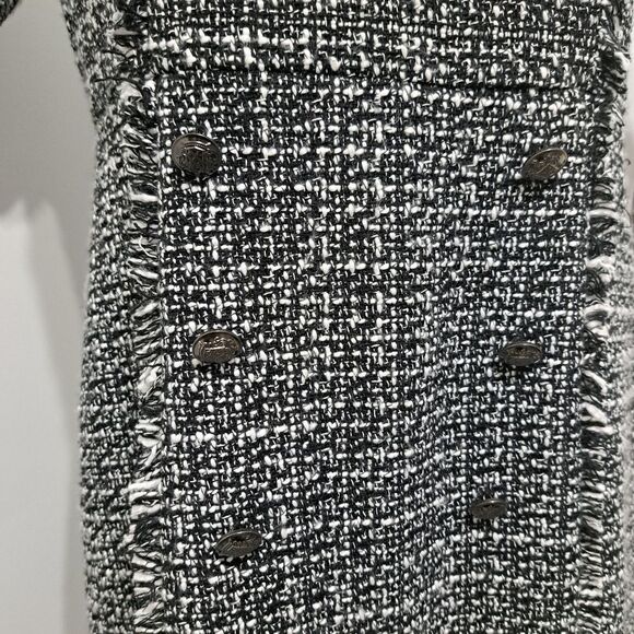 Nanette Lepore Boucle Double Breasted Sheath Mini Dress Black White Size 8 NWT - Picture 12 of 14